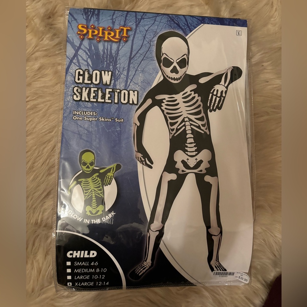 EUC Glow Skeleton Costume